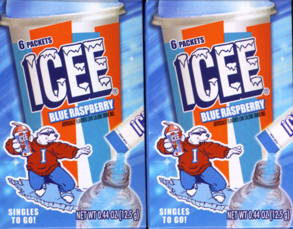 Icee BLUE RASPBERRY Singles to Go (2 Boxes) 6 Packets Each