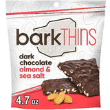 barkTHINS Dark Chocolate, Almond and Sea Salt Snacking Chocolate Bag, 4.7 oz