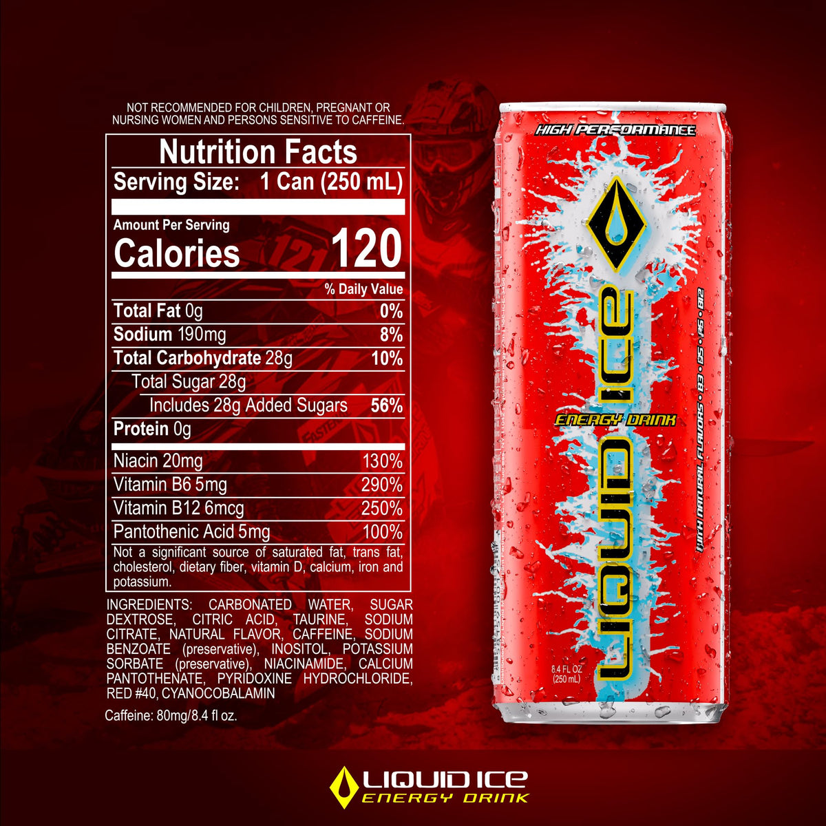 Liquid Ice Energy Drink - Cherry-licious (8.3 Fl Oz, 24 Count)