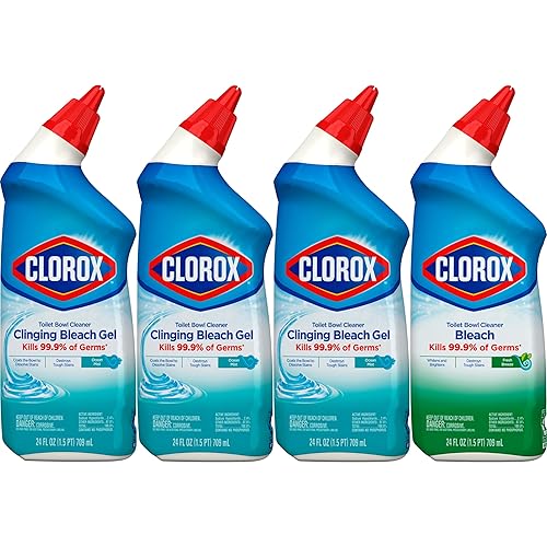 Clorox Toilet Bowl Cleaner with Bleach Variety Pack - 24 Ounces - Pack of 4 (Package May Vary)