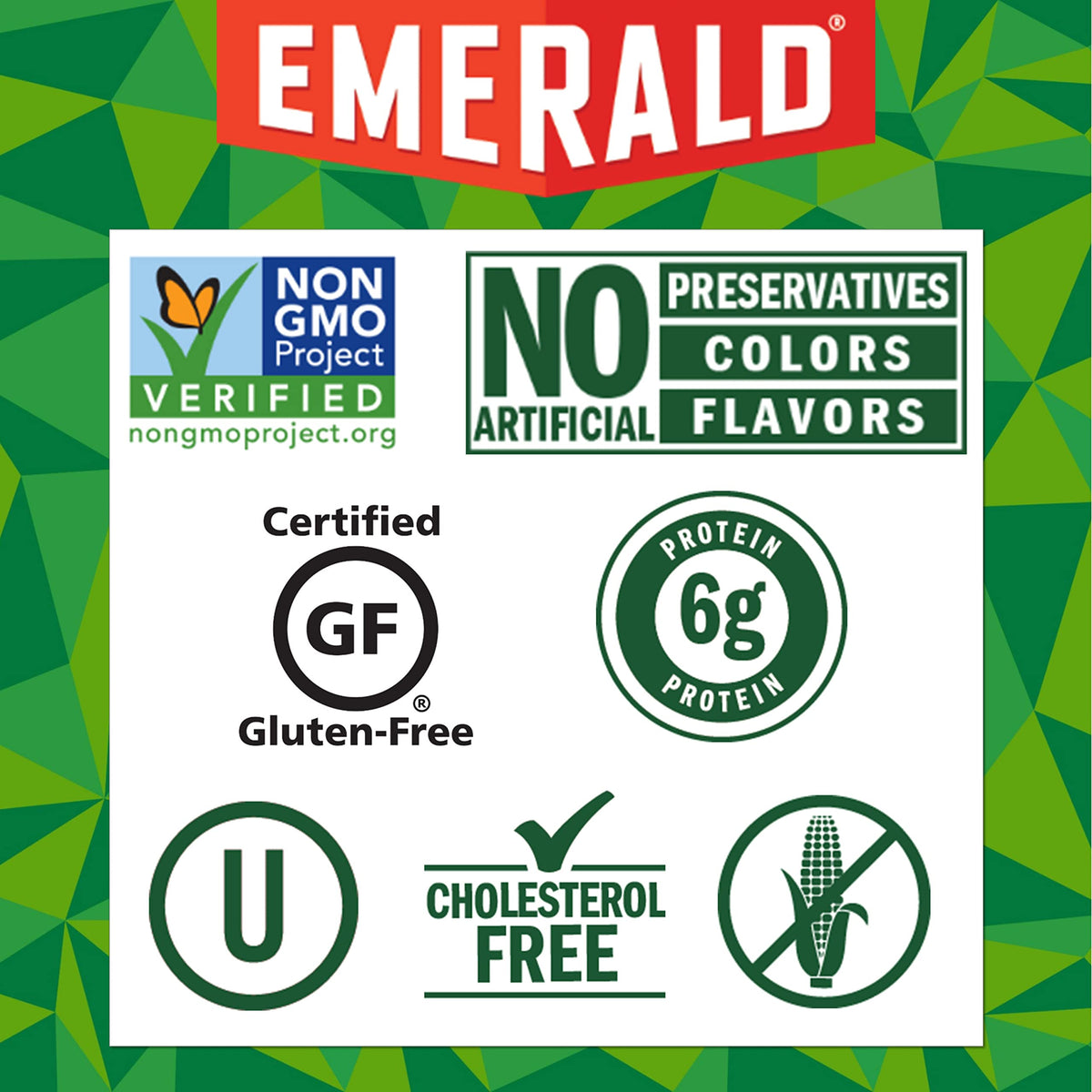 Emerald Nuts Roasted & Salted Cashews 12 Ct (1-Pack), 1.25 Oz Individual Snack Tubes, Plant-Based Protein, Kosher Certified, Non-GMO, Contains No