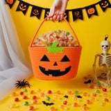 ShellKingdom Halloween Basket, Trick or Treat Basket, Cute Pumpkin Candy Bucket, Halloween Decorations Gift Baskets for Boys Girls