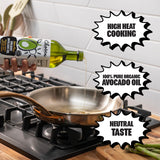 Chosen Foods Organic Avocado Oil, 16.9 Fl Oz - All Purpose Cooking Oil made from 100% Pure Avocados - Non-GMO, Gluten-Free, Keto Friendly, Glyphosate Free - 500mL (Pack Of 1)