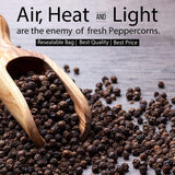 Tellicherry Black Peppercorns for Grinder Refill - Packed in the USA - Steam Sterilized Kosher Non-GMO All Natural Whole Black Pepper (1.12 Pound Jar)