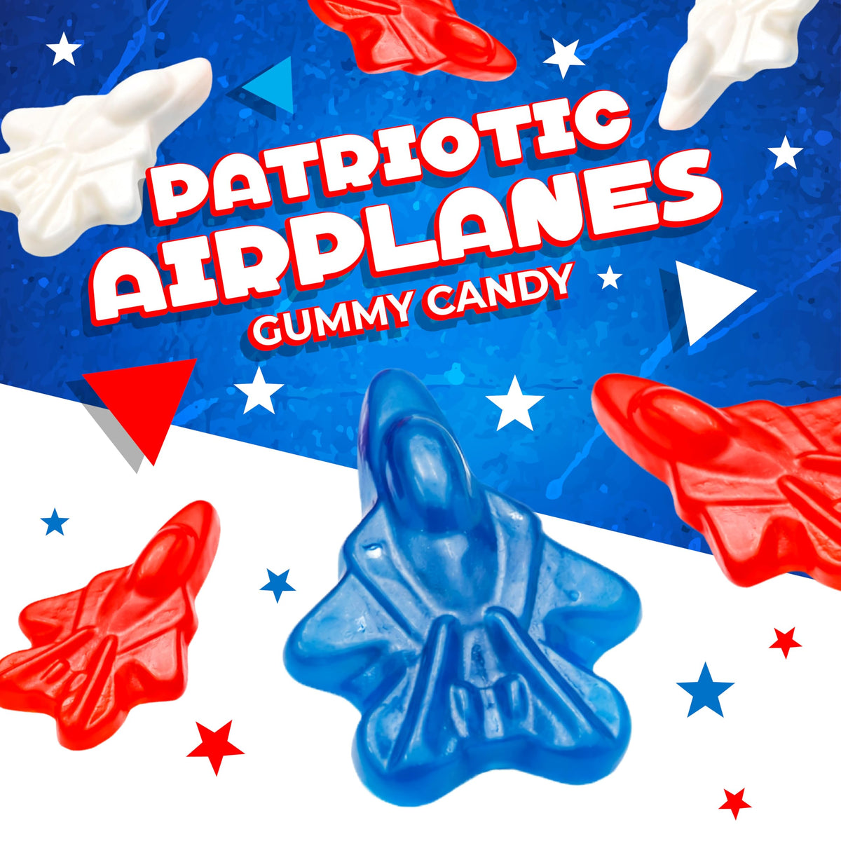 Red White and Blue Candy | 1 Pound Bag | Patriotic Candy | Gummy Planes | 4th of July Gummies | Memorial Day & Themed Party Favors | Assorted Berry