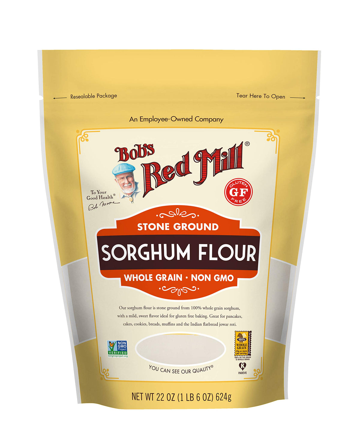Bob's Red Mill - Gluten Free Sweet White Sorghum Flour, 22 Ounce(Pack of 4)