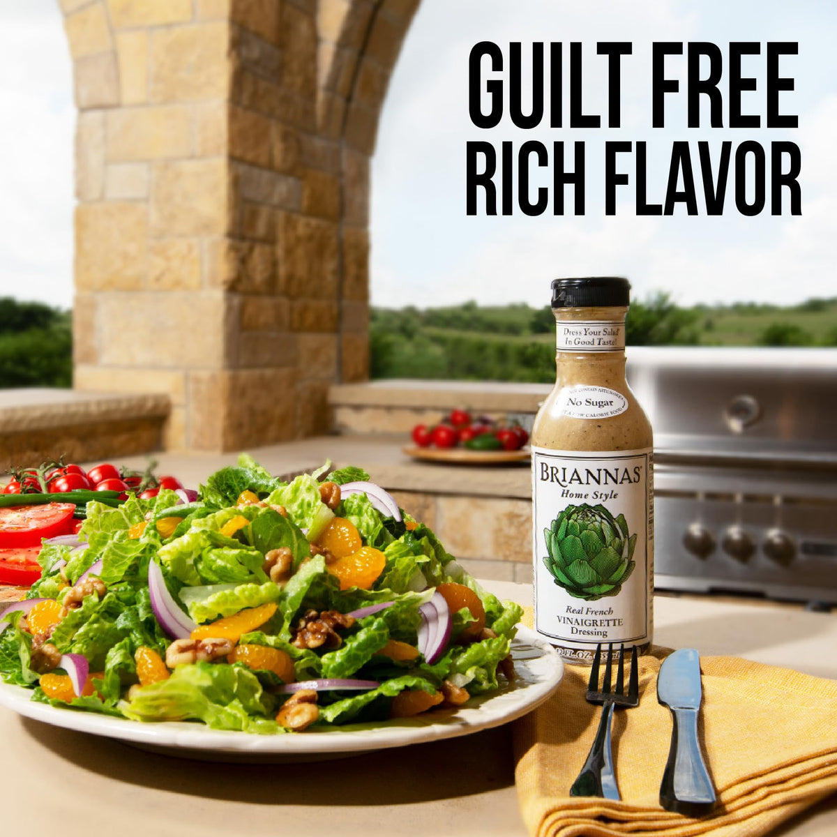 BRIANNAS - Home Style Real French Vinaigrette Dressing - Fine Salad Dressing made with Premium Ingredients - Sugar Free Dressing - 32 oz. Bottle