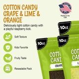 Oh! Nuts Cotton Candy Sugar Floss, Orange Grape Lime, 10oz 3-Pack