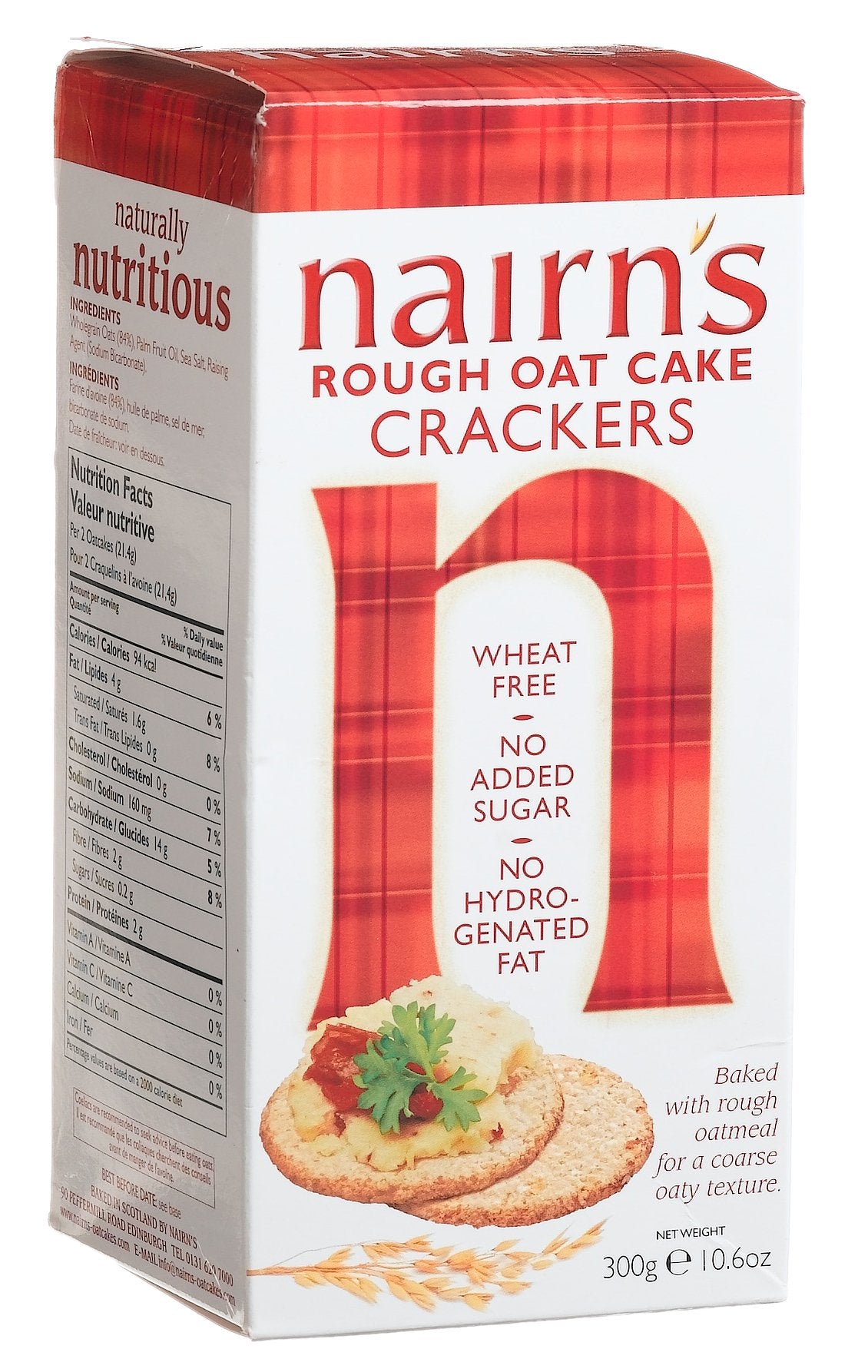 Nairn's Rough Oat Cake Crackers, 10.6-Ounce Boxes (Pack of 12)