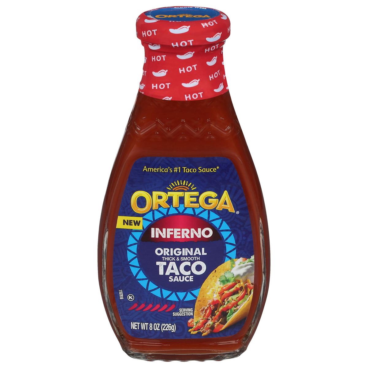 Ortega Inferno Hot Taco Sauce, 8 Ounce
