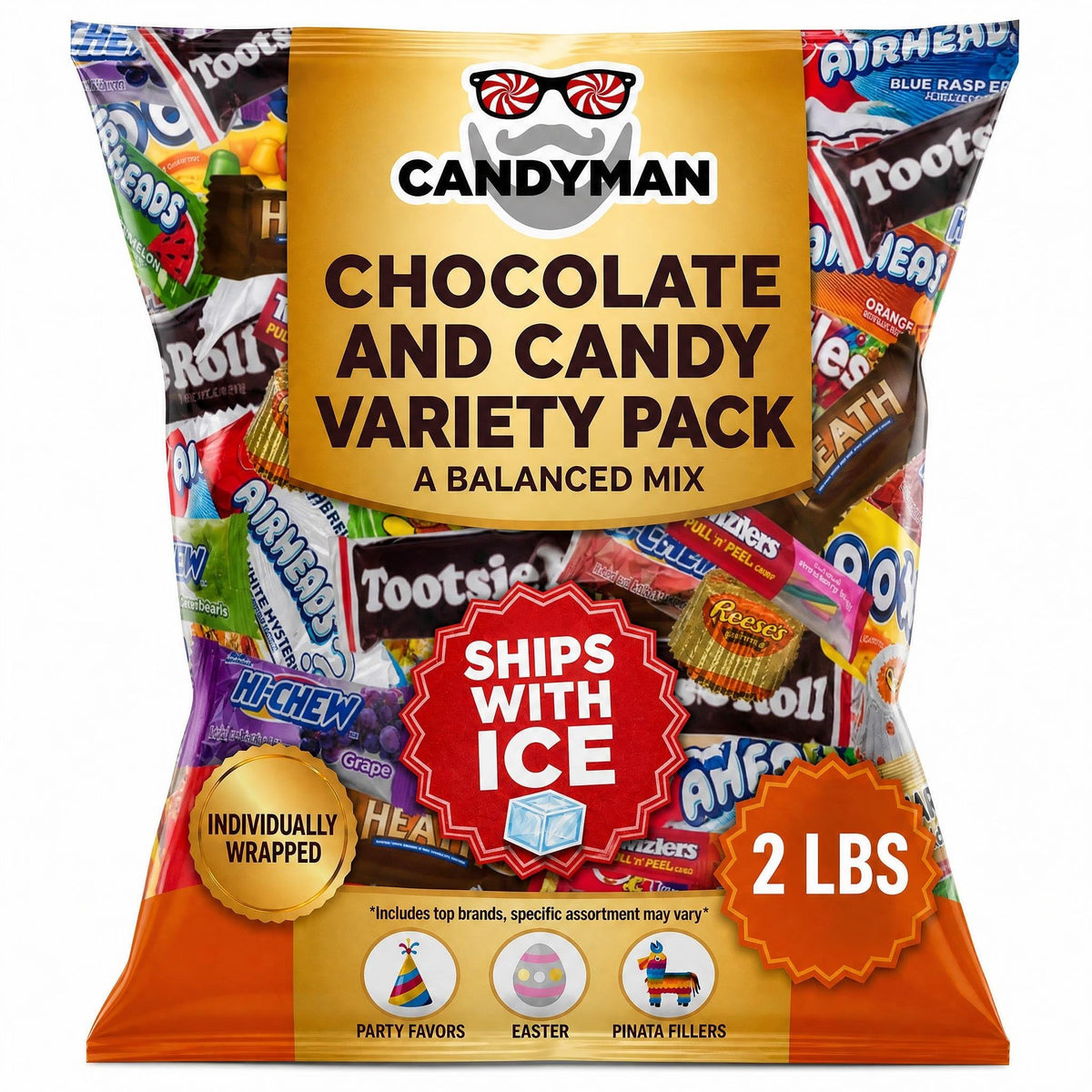 Candyman Candy Variety Pack, 2 lb Bulk Chocolate Candy