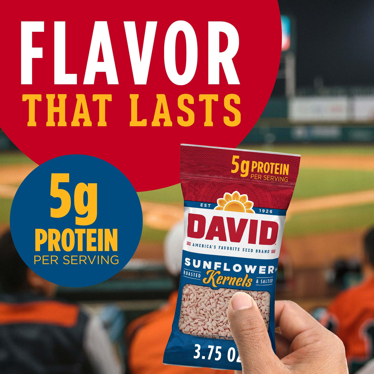 DAVID Sunflower Kernels, Original Flavor, 3.75 oz.