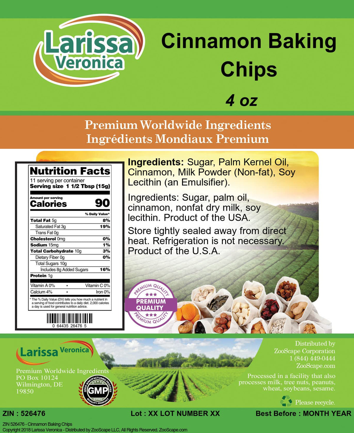 Cinnamon Baking Chips (4 oz, ZIN: 526476) - 3 Pack