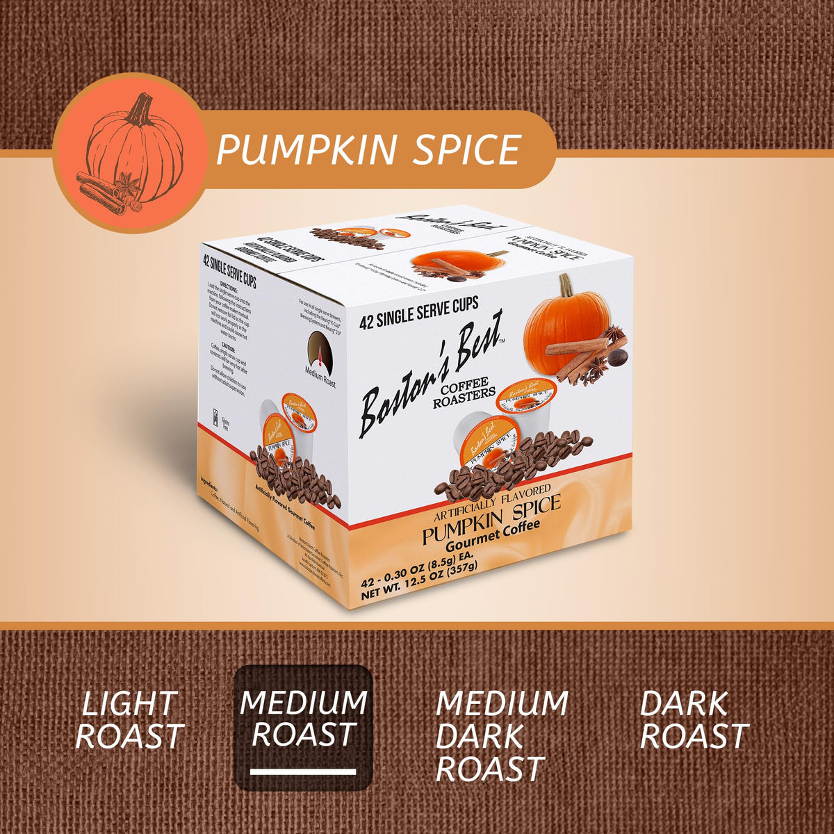 Boston's Best Single Serve Coffee, Pumpkin Spice,12.6 oz, 42 Count