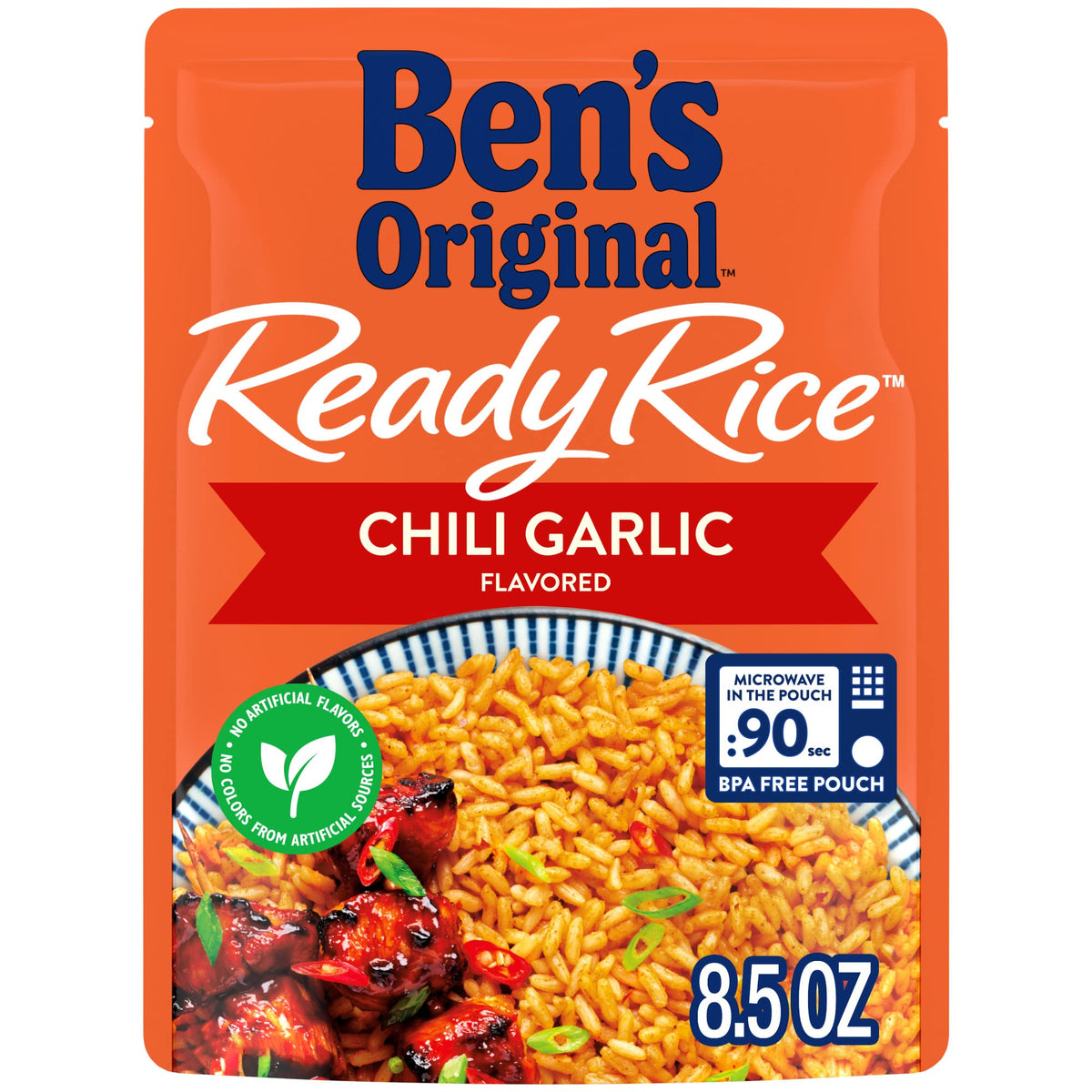 BEN'S ORIGINAL Ready Rice Chili Garlic Flavored Rice, Easy Dinner Side, 8.5 oz Pouch