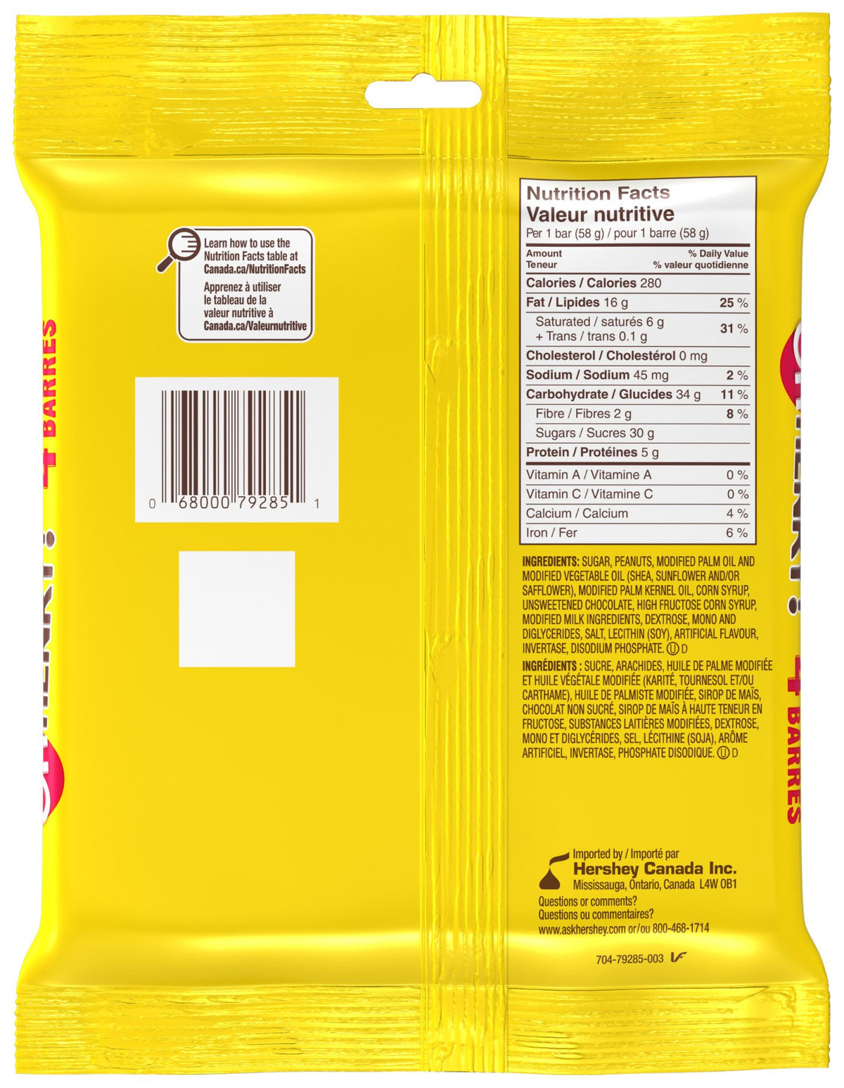 4 Full Sized OH Henry! chocolatey Candy Bars 232g (Imported From Canada)