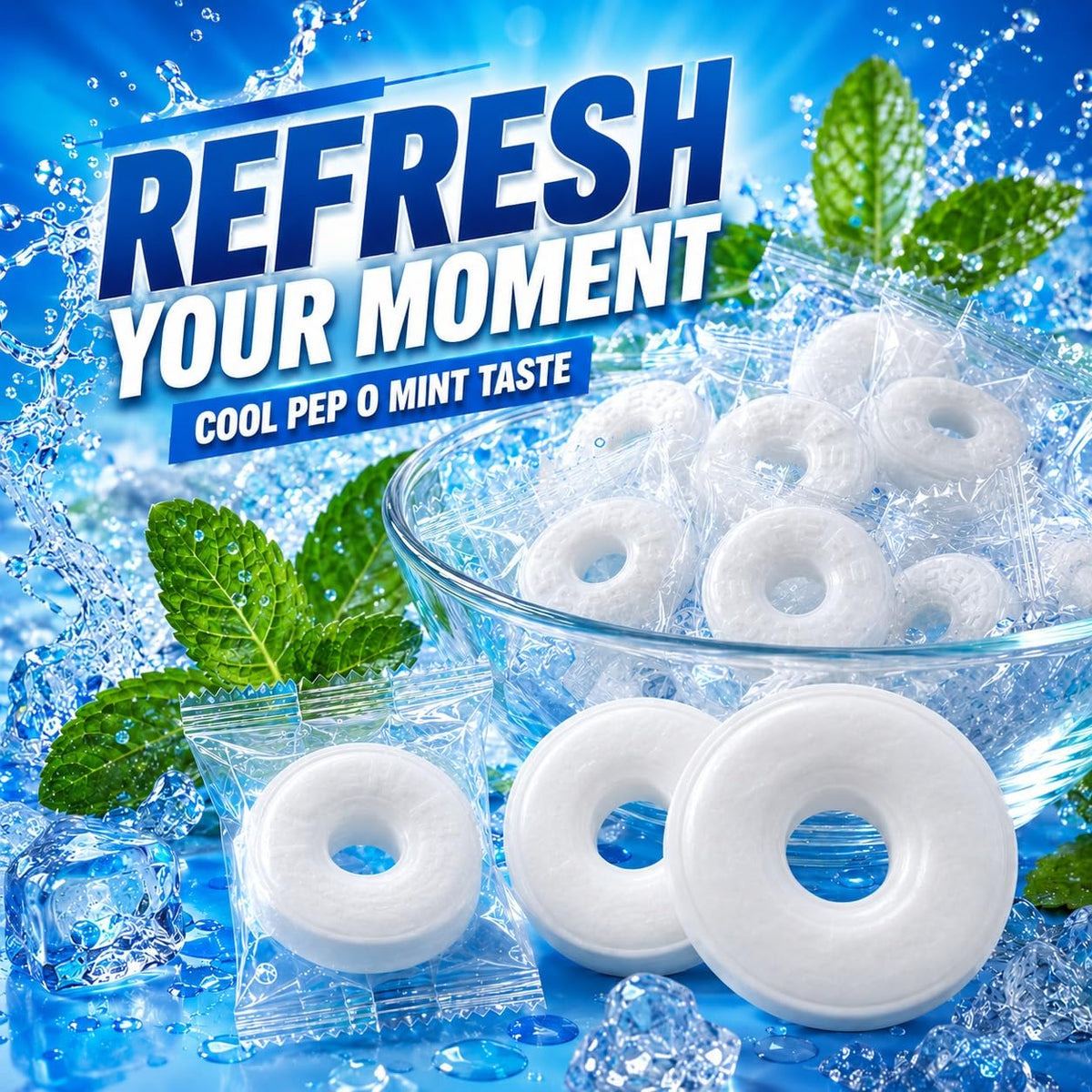Pep-O-Mint Hard Candy - Classic Peppermint Mint - Individually Wrapped - 2 lb Bulk Bag