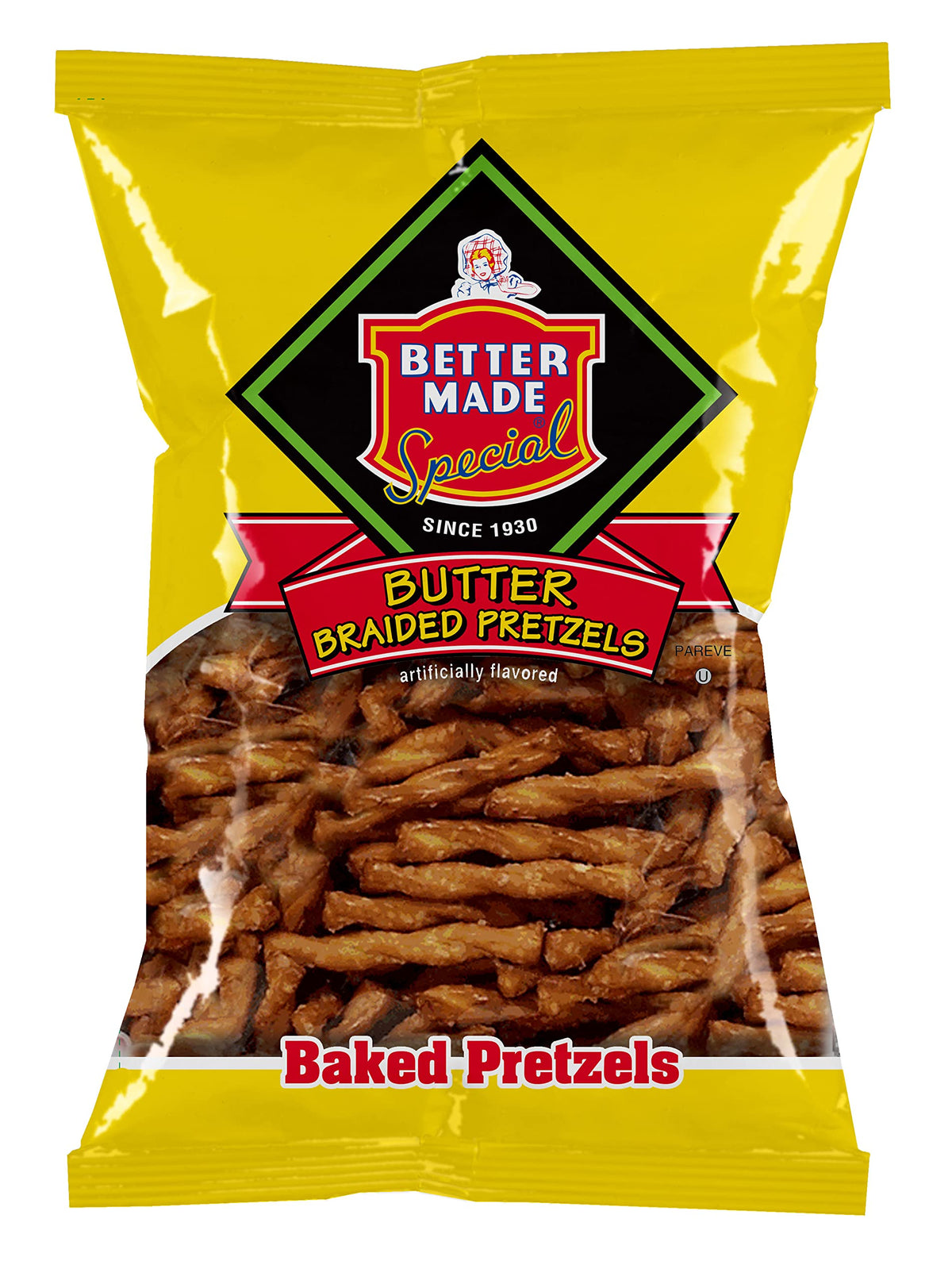 Better Made Baked Butter Braid Pretzels 12oz Bags - Snacks. Baked, Family Owned and Operated (BUTTER BRAID, 4PACK) - Healthy Bulk Snacks, Crunchy