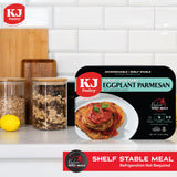 KJ Poultry Kosher Parve Ready Meals - Eggplant Parmesan, MRE Meals Ready to Eat, Halal, (1 Pack) Prepared Entree Fully Cooked, Shelf Stable Microwave