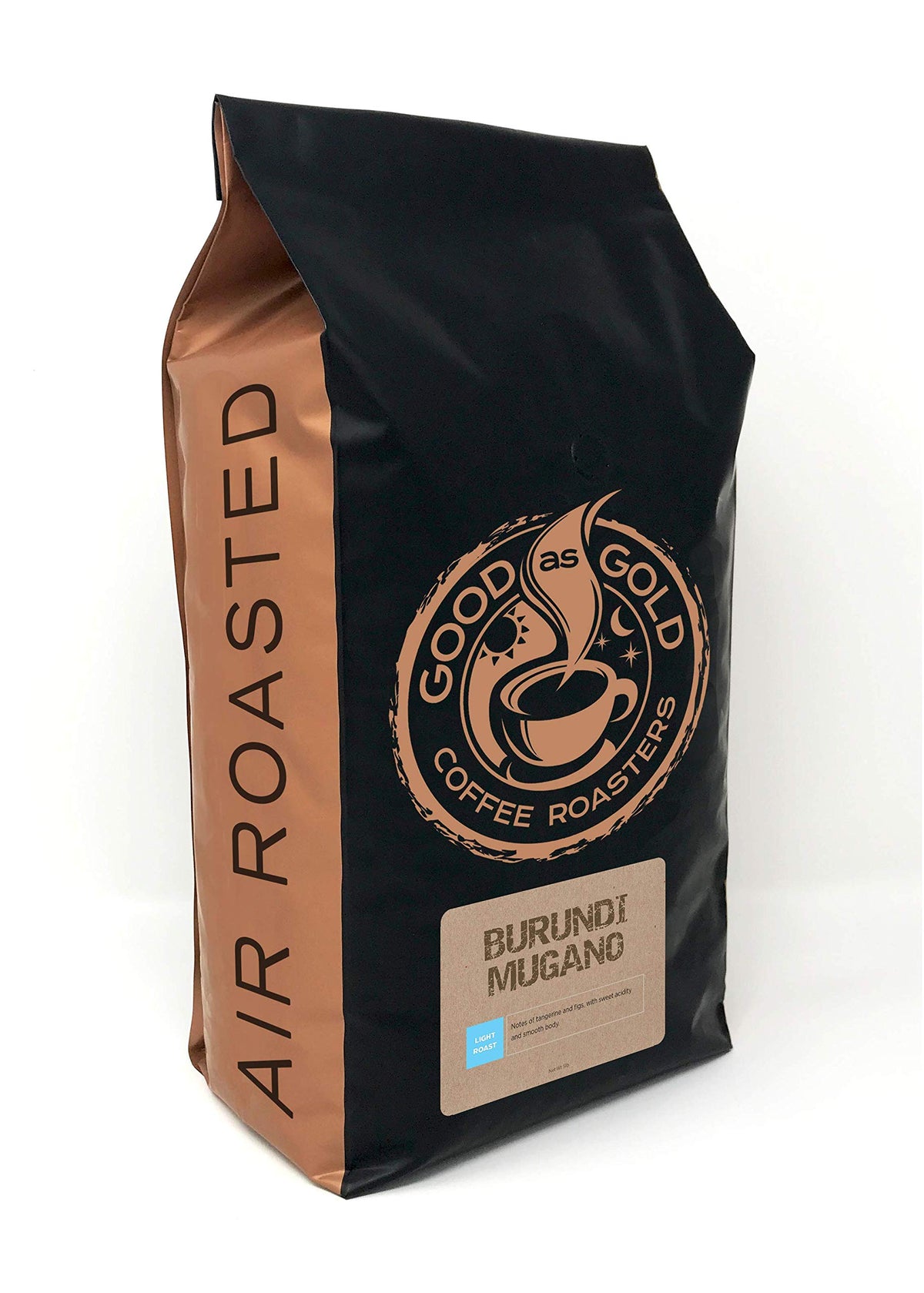 Burundi Mugano Coffee Beans, Light/Medium Roast, Air Roasted Coffee, Good As Gold Coffee Roasters - 5LB Bag Ground Coffee