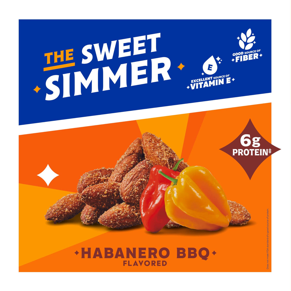 Blue Diamond Almonds Habanero BBQ Flavored Snack Nuts, 6 Oz Resealable Cans (Pack of 6)