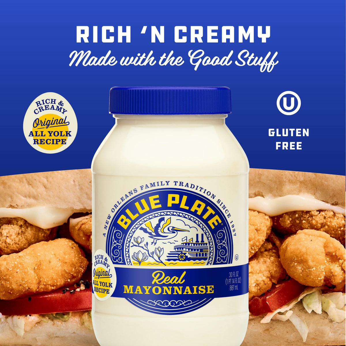 Blue Plate Mayonnaise Sandwich Spread, 16 Ounce Jar (Pack of 1)