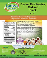 Gummi Raspberries, Red and Black (4 oz, ZIN: 525452)