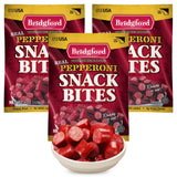 Bridgford Pepperoni Snack Bites 4 oz Pack of 3 - Ready-to-Eat Pepperoni Snacks for On-The-Go Snacking - Pork and Beef Pepperoni Bites with Zero Carbs