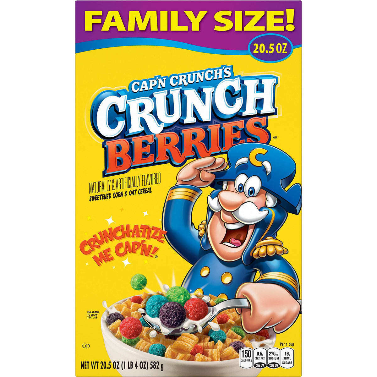 Cap'n Crunch Cereal, Crunch Berries, 20.5oz Box