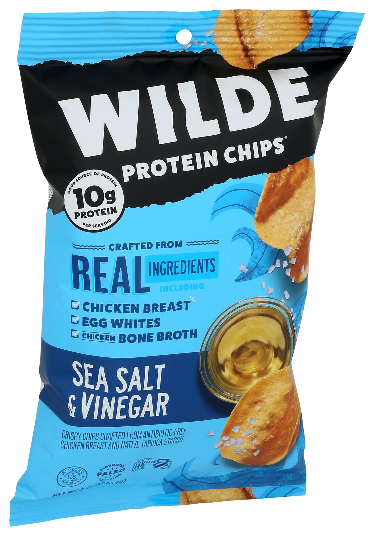Wilde Brands Sea Salt Vinegar Chicken Chips, 2.25 Oz
