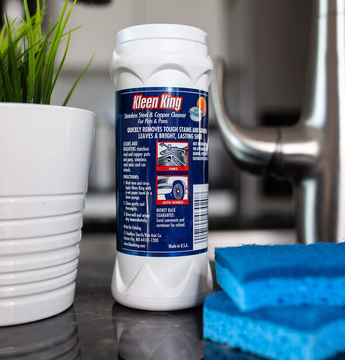 King Kleen Stainless Steel Cookware Cleaner and Copper Cleaner (14 oz, 1 Pack) Helps Remove Stains and Tarnish from Pots and Pans, Multi-Purpose Metal