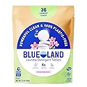 BLUELAND Laundry Detergent Tablets, 36 Count, Spring Bloom Scent, Plastic-Free Eco-Friendly Pods, Sheets, Liquid Alternative - Safe for Sensitive