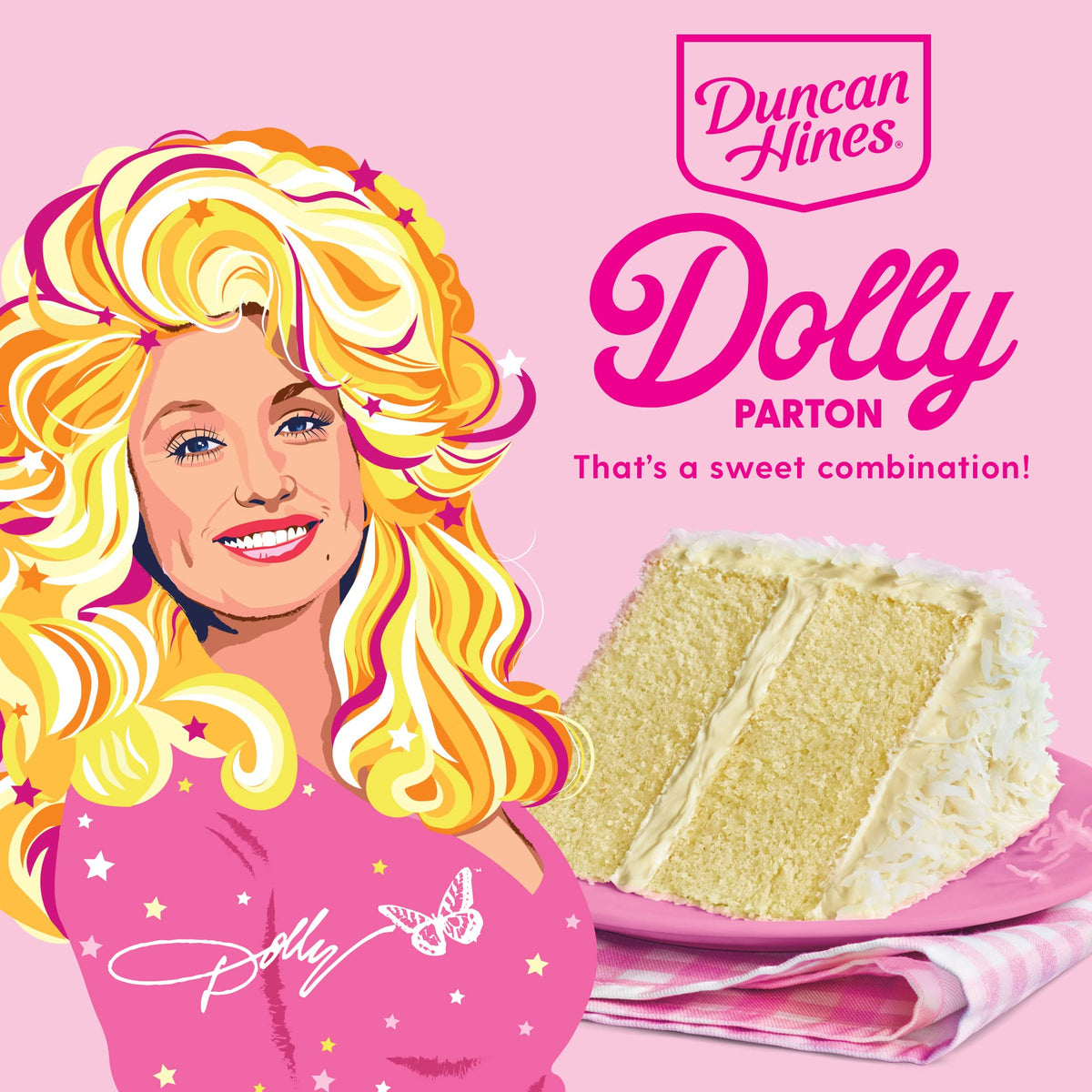 Duncan Hines Dolly Parton's Favorite Southern-Style Coconut Flavored Cake Mix, 15.25 oz.