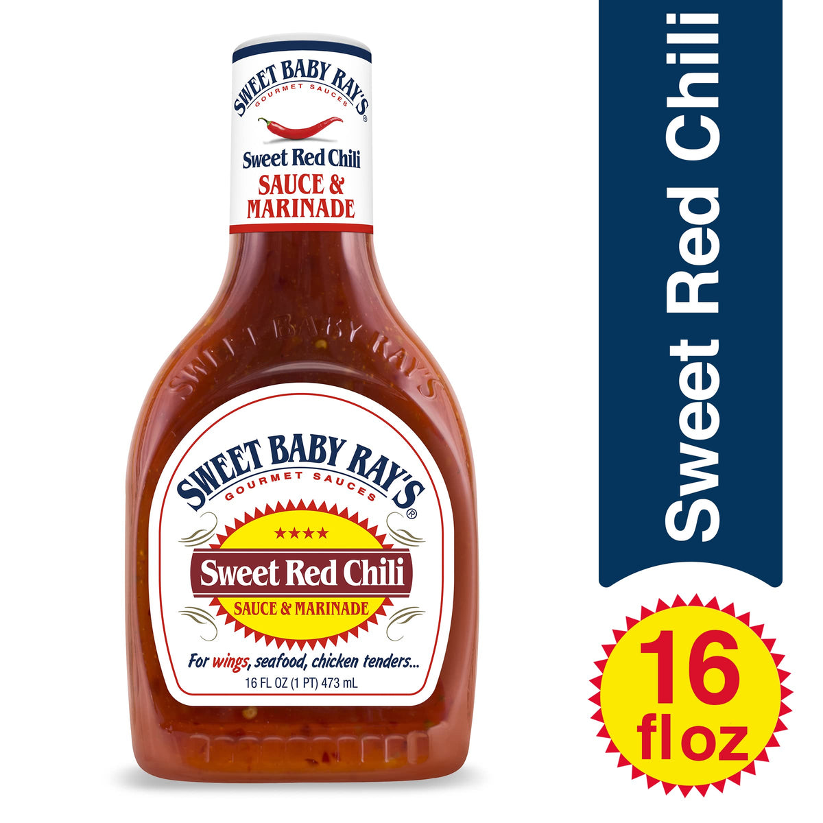 Sweet Baby Ray's, Wing Sauce & Glaze, Sweet Red Chili, 16oz Bottle (Pack of 9)