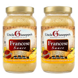 Uncle Giuseppe’s Francese Sauce, 24 oz | Classic Italian Lemon Butter Wine Sauce | Ready-to-Use Gourmet | All-Natural, No Preservatives [Pack of 2]