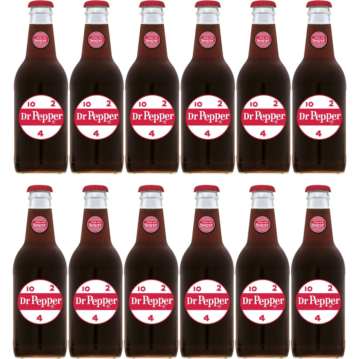 Dr. Pepper Real Sugar Soda, 12 Ounce (12 Bottles)