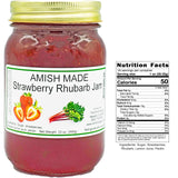 Amish Strawberry Rhubarb Jam - Two 16 Oz Jars