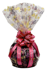 Hand-Crafted 43 Piece customizable chocolate gift basket of gourmet chocolates, cookies, and crunches. Tasty treats selected for businesses, clients