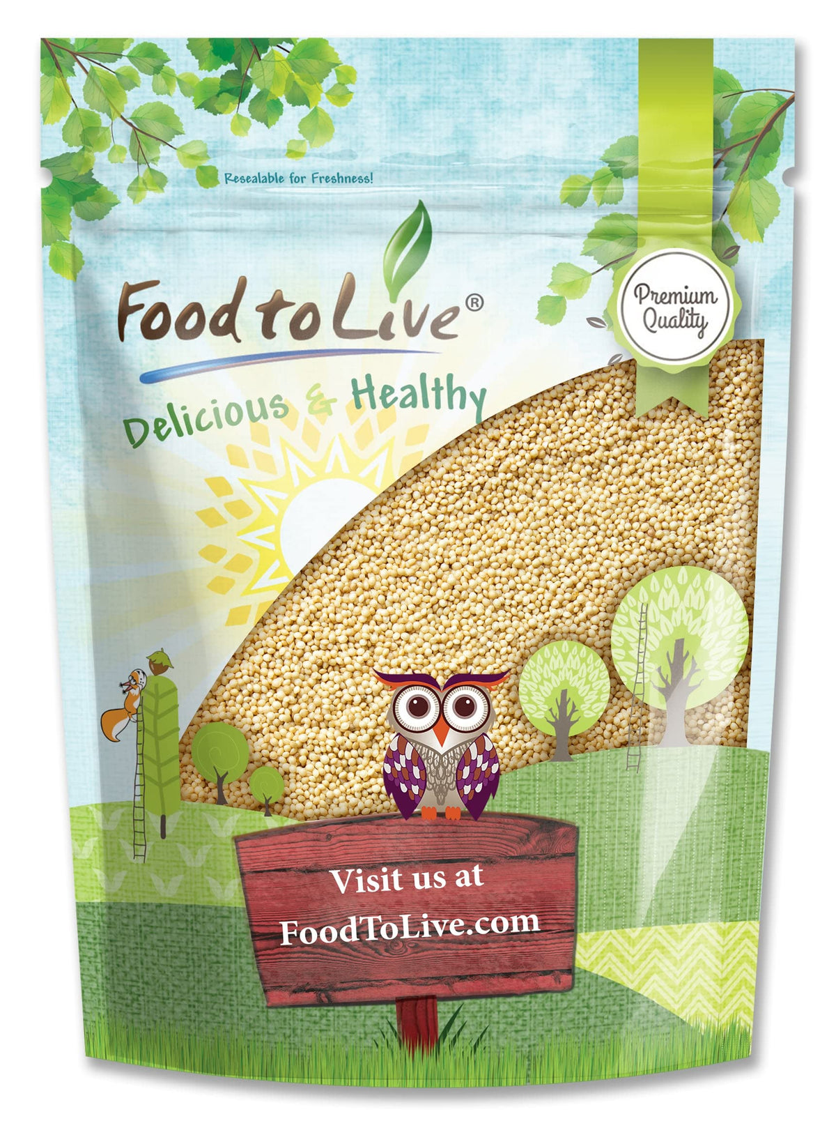 Food to Live Amaranth Grain, 1 Pound - 100% Whole Seeds, Vegan, Kosher, Bulk. Sweet, Nutty Flavor. Rich in Protein, Calcium. Great Alternative to Rice or Quinoa. Great for Cereal, Salads, Soups