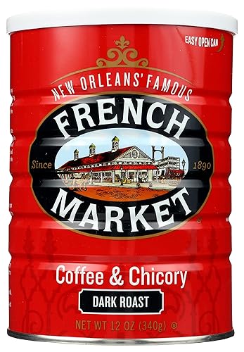French Market Coffee & Chicory Dark Roast Ground Coffee, 12oz Can (Pack of 1)