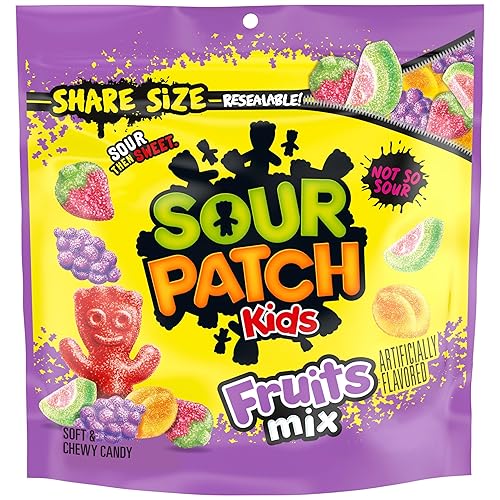 SOUR PATCH KIDS Fruits Mix Soft & Chewy Gummy Candy, Share Size, 11.03 oz
