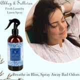Abbey & Sullivan Linen Spray, Fresh Laundry Scent with Fresh Green Floral Musk, Pack of 2, 16 oz