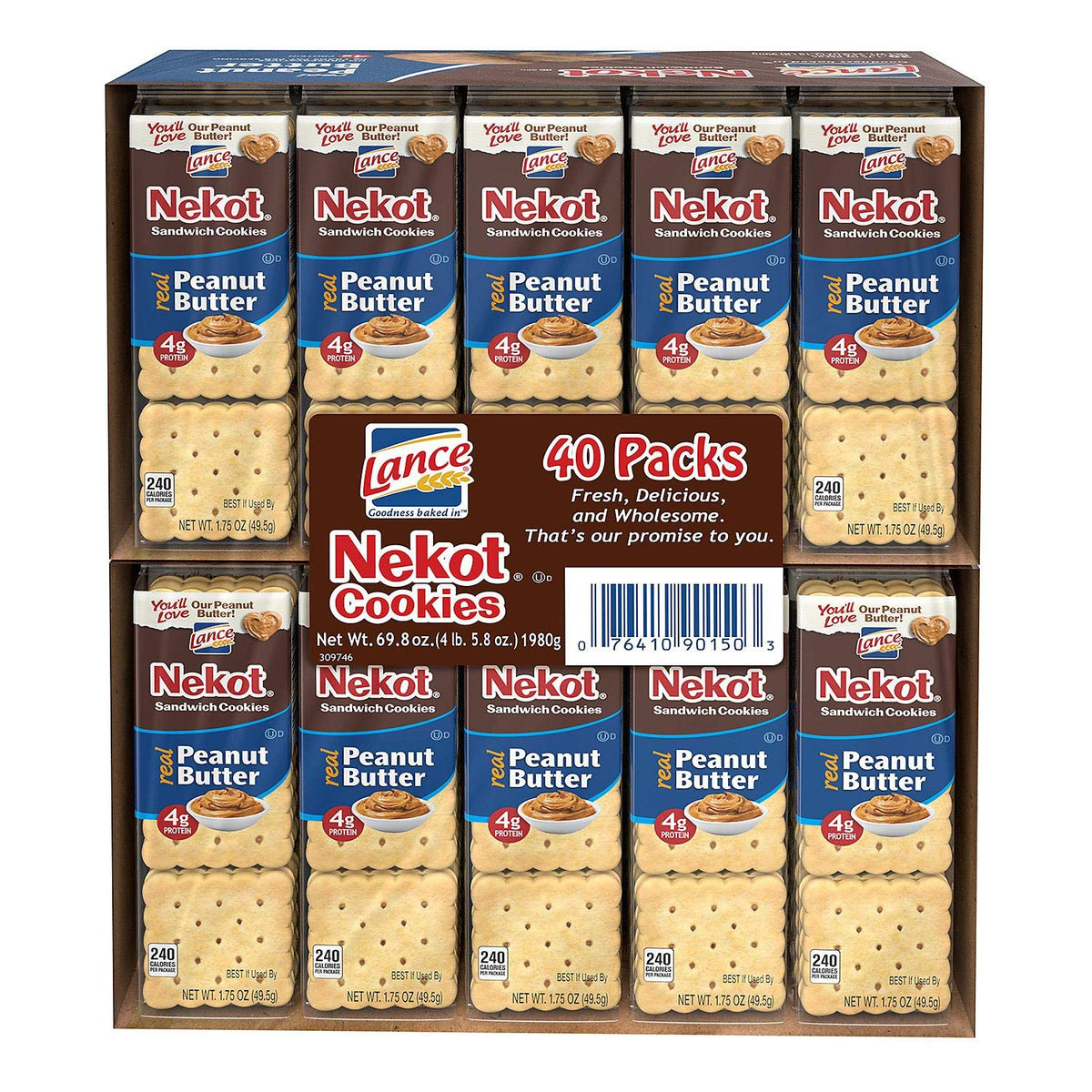 Lance Nekot Peanut Butter Cookies, 69.8 Ounce