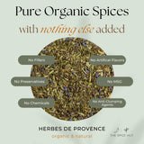 Spice Hut - Organic Herbes De Provence Seasoning Mix with Lavender, Salt Free, Authentic Provencal Blend- French Herbs de Provence Spice for Cooking