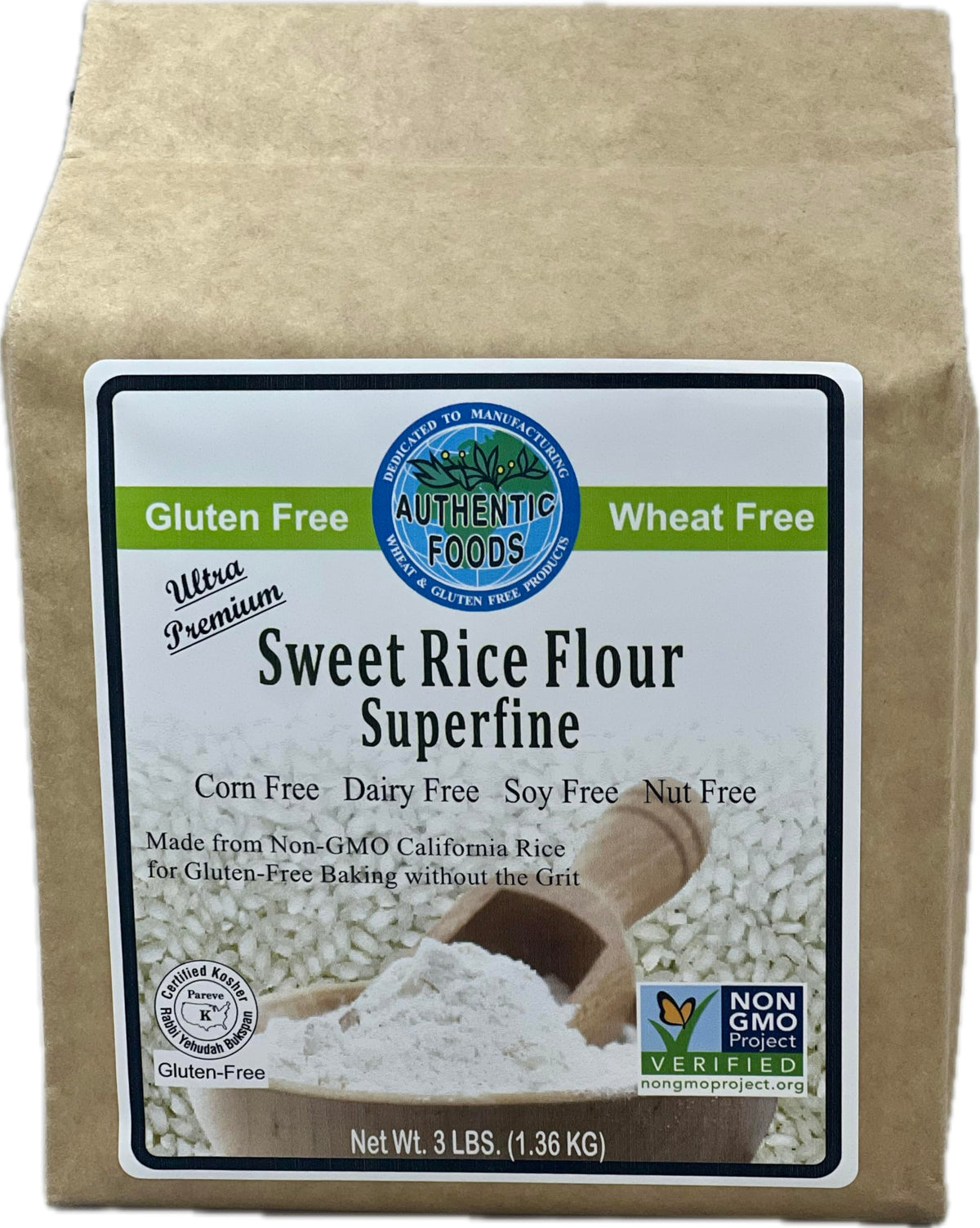 Authentic Foods Superfine Sweet Rice Flour - 3lb