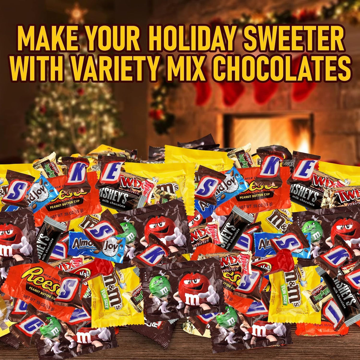 Chocolate Candy Variety Pack 5 lb, 225 Ct, Fun Size Individually Wrapped