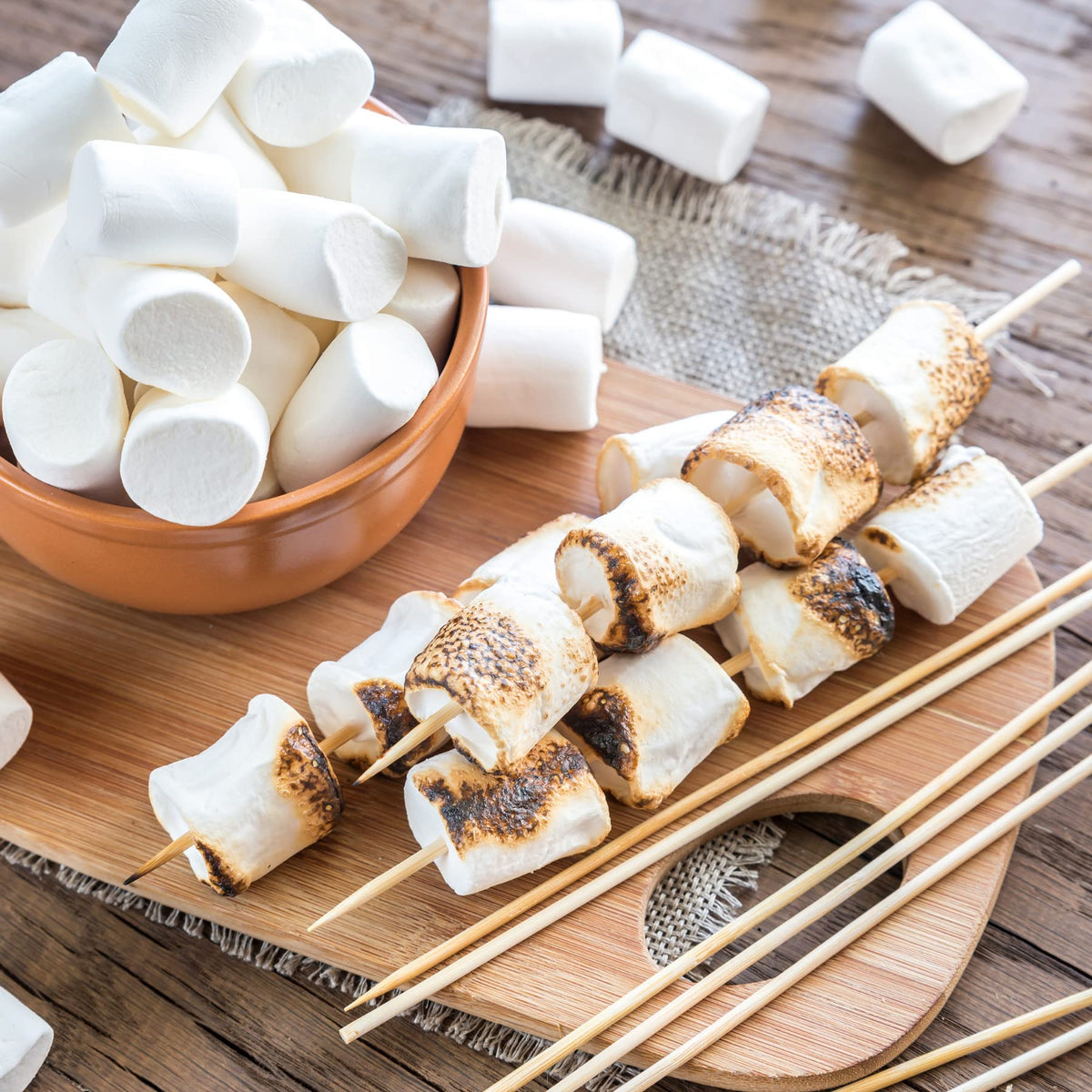 2 Pounds of Large White Marshmallows with Bonus Roasting Sticks - Made with Natural Vanilla, No Artificial Flavors - Great for Campfires, S'Mores