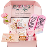 LA NOVO Birthday Gift Baskets for Mom, 12pcs Pink Rose