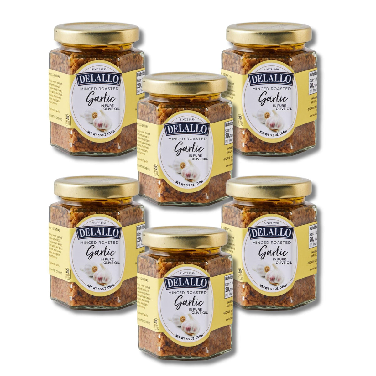 DeLallo Minced Roasted Garlic, Packed in Olive Oil to Preserve Smoky Flavor, Recipe Ready for Pasta Sauces, Meats and Marinades, Non-GMO, Vegan