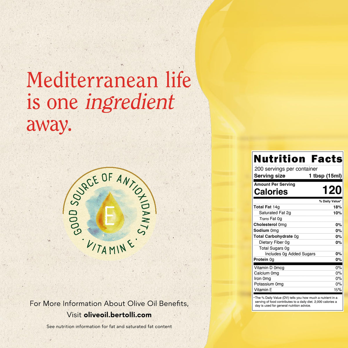 Bertolli Olive Oil, Extra Light Taste, 101.4 fl oz